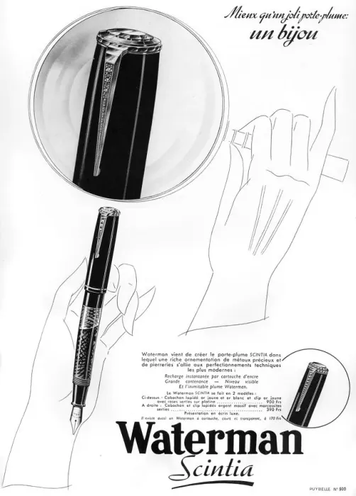 Framed Print : An advertisement for Waterman pens, 1938 Framed Print : An advertisement for Waterman pens, 1938