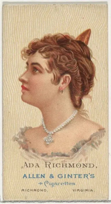 Framed Print : Ada Richmond, from Worlds Beauties, Series 2 (N27) for Allen & Ginter Cigarettes Framed Print : Ada Richmond, from Worlds Beauties, Series 2 (N27) for Allen & Ginter Cigarettes