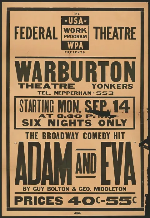 Framed Print : Adam and Eva, Yonkers, NY, [193-]. Creator: Unknown