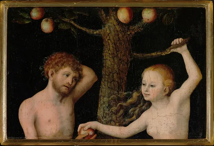 Framed Print : Adam and Eve, 1525-1530. Creator: Cranach, Lucas, the Elder (1472-1553)