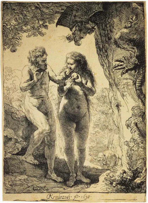 Framed Print : Adam and Eve, 1638. Artist: Rembrandt Harmensz van Rijn Framed Print : Adam and Eve, 1638. Artist: Rembrandt Harmensz van Rijn