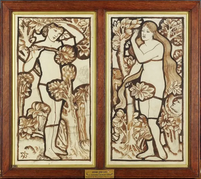 Framed Print : Adam and Eve, 1862. Framed together. Creator: Unknown Framed Print : Adam and Eve, 1862. Framed together. Creator: Unknown