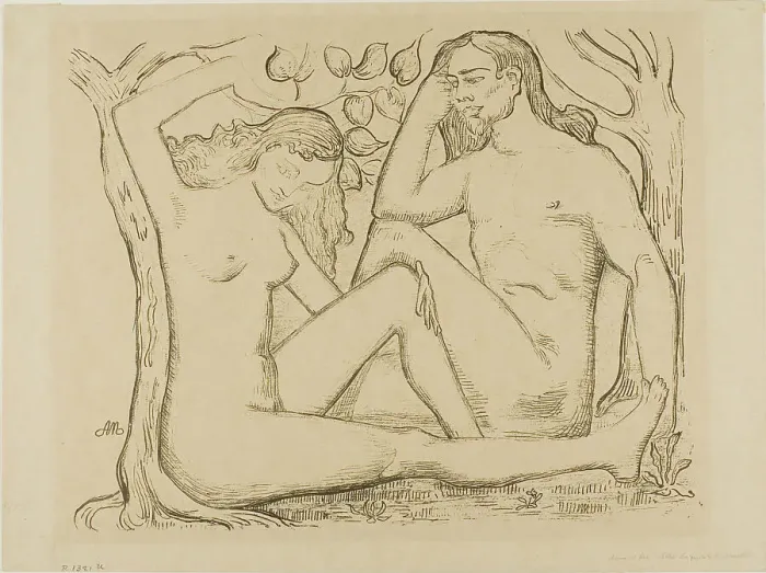 Framed Print : Adam and Eve, 1895. Creator: Aristide Maillol Framed Print : Adam and Eve, 1895. Creator: Aristide Maillol