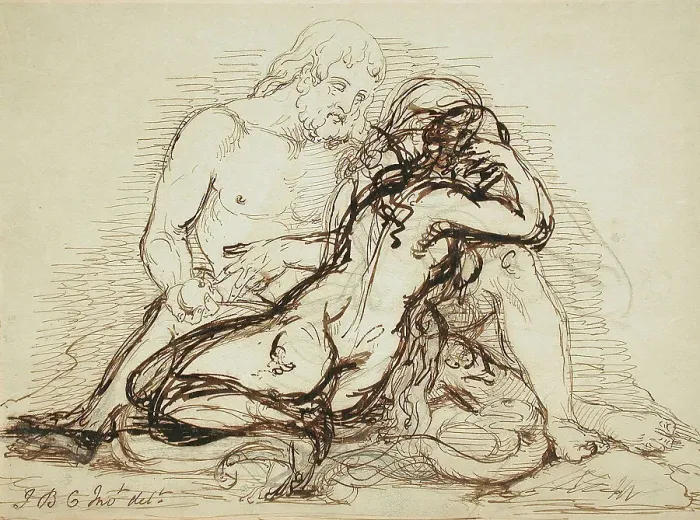 Framed Print : Adam and Eve, 18th century. Creator: Giovanni Battista Cipriani Framed Print : Adam and Eve, 18th century. Creator: Giovanni Battista Cipriani