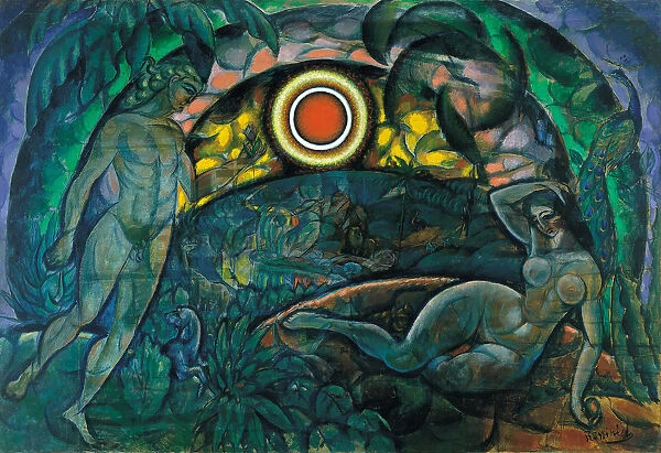 Adam and Eve, 1912. Artist: Baranov-Rossine, Vladimir Davidovich (1888-1942)