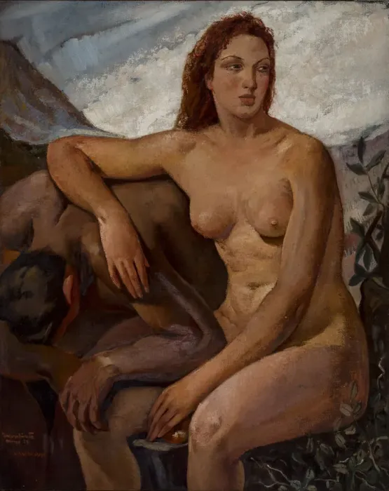 Framed Print : Adam and Eve, 1930. Creator: Oppi, Ubaldo (1889-1942) Framed Print : Adam and Eve, 1930. Creator: Oppi, Ubaldo (1889-1942)
