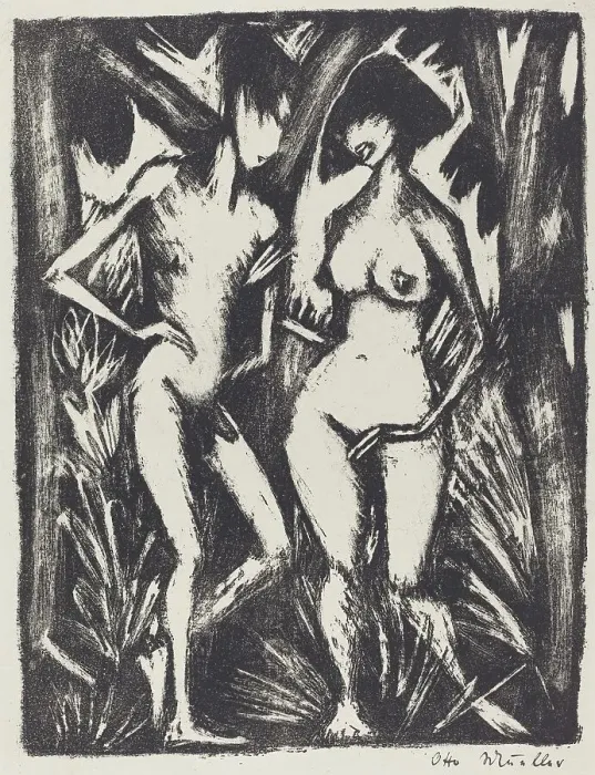 Framed Print : Adam and Eve (Adam und Eva), 1920 / 1923. Creator: Otto Mueller Framed Print : Adam and Eve (Adam und Eva), 1920 / 1923. Creator: Otto Mueller