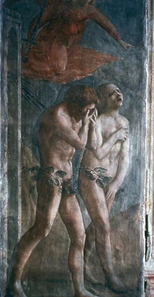 Adam and Eve banished from Paradise, (detail, pre-restoration), c1427. Artist: Masaccio Tommaso