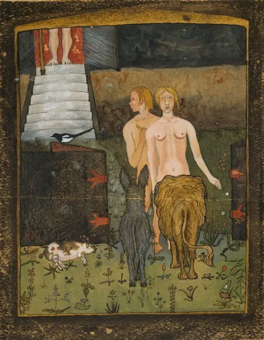 Framed Print : Adam and Eve, c. 1895. Creator: Simberg, Hugo (1873-1917) Framed Print : Adam and Eve, c. 1895. Creator: Simberg, Hugo (1873-1917)