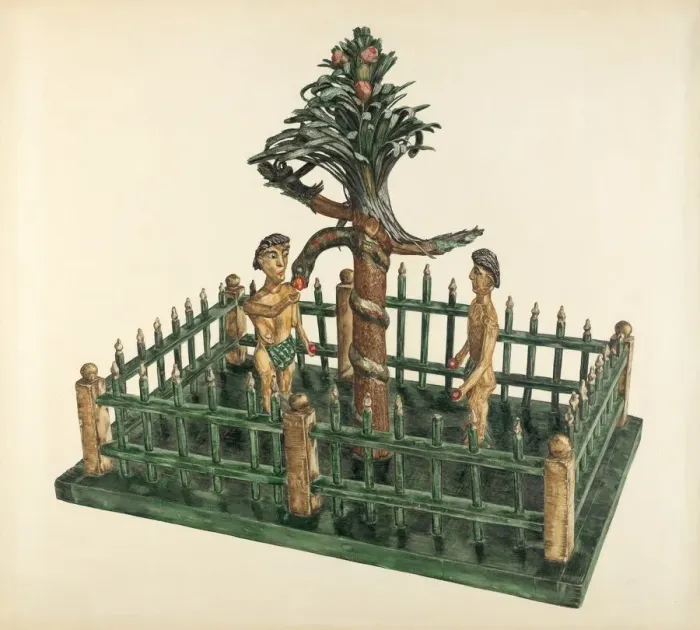 Framed Print : Adam and Eve, c. 1939. Creator: Yolande Delasser Framed Print : Adam and Eve, c. 1939. Creator: Yolande Delasser