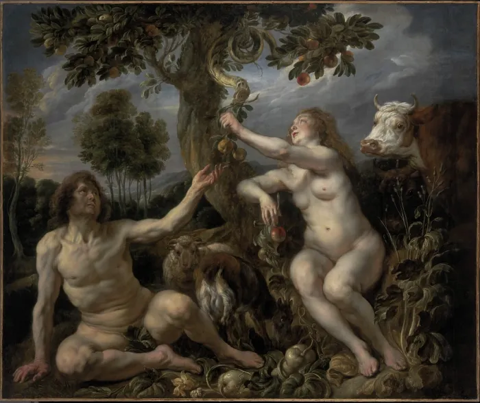 Framed Print : Adam and Eve, c.1630. Creator: Jordaens, Jacob (1593-1678) Framed Print : Adam and Eve, c.1630. Creator: Jordaens, Jacob (1593-1678)