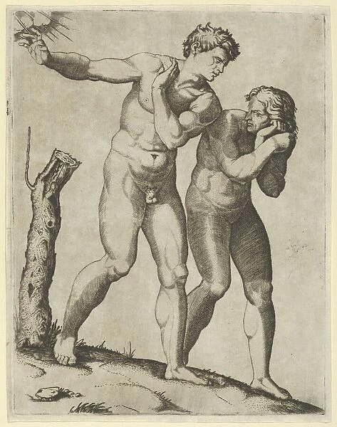 Adam and Eve being expelled from paradise, ca. 1515-25. Creator: Marcantonio Raimondi