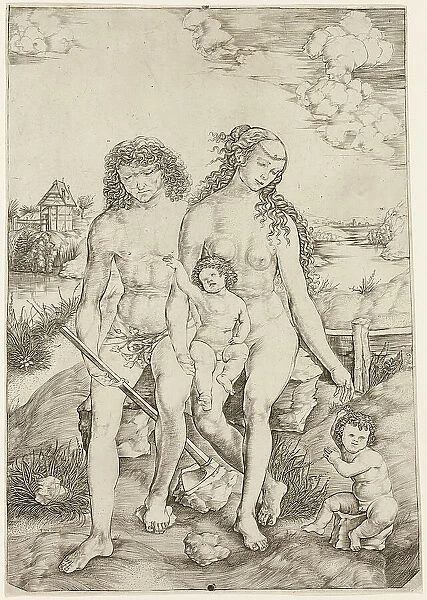 Adam and Eve with the Infants Cain and Abel, c.1500. Creator: Cristofano di Michele Martini