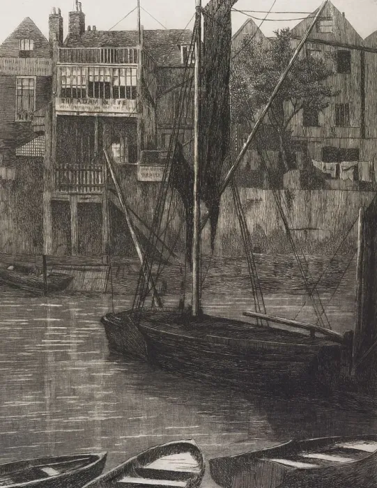 Framed Print : The Adam and Eve Inn, Chelsea, 1872. Creator: Edwin Edwards Framed Print : The Adam and Eve Inn, Chelsea, 1872. Creator: Edwin Edwards