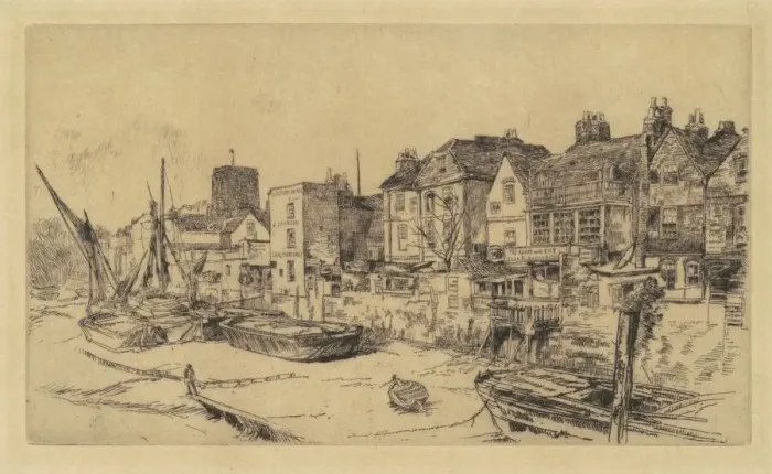 Framed Print : The Adam and Eve, Old Chelsea, 1878. Creator: James Abbott McNeill Whistler Framed Print : The Adam and Eve, Old Chelsea, 1878. Creator: James Abbott McNeill Whistler