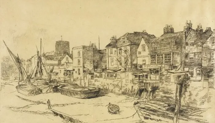 Framed Print : Adam and Eve, Old Chelsea, 1879. Creator: James Abbott McNeill Whistler Framed Print : Adam and Eve, Old Chelsea, 1879. Creator: James Abbott McNeill Whistler
