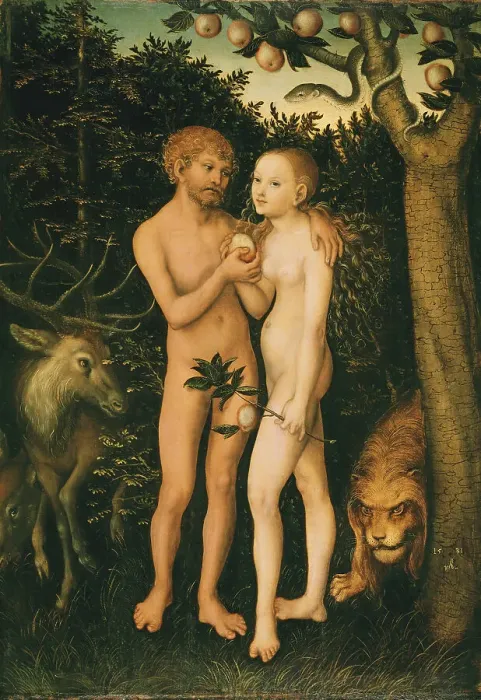 Framed Print : Adam and Eve in Paradise, 1531 Framed Print : Adam and Eve in Paradise, 1531
