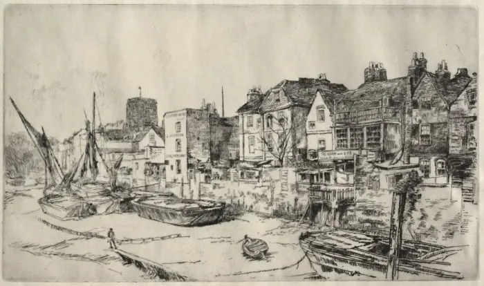 Framed Print : Adam and Eve Tavern, Old Chelsea. Creator: James McNeill Whistler (American Framed Print : Adam and Eve Tavern, Old Chelsea. Creator: James McNeill Whistler (American