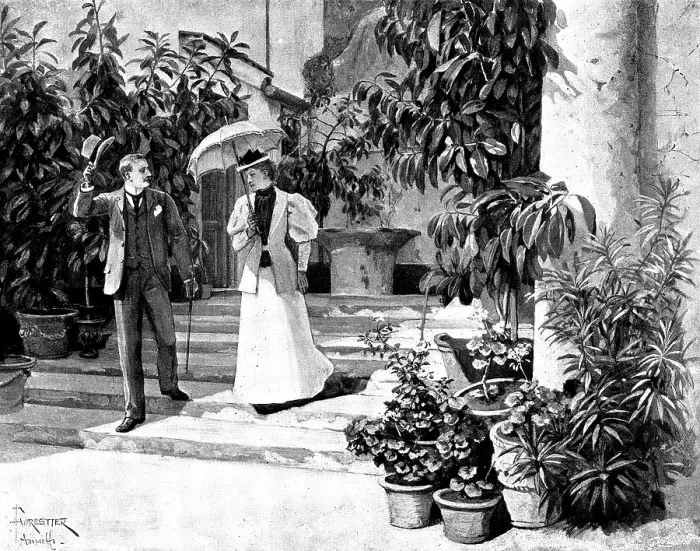 Framed Print : Adam Johnstone's Son: They went as far as the door together. Johnstone turned and walked off, 1895 Framed Print : Adam Johnstone's Son: They went as far as the door together. Johnstone turned and walked off, 1895