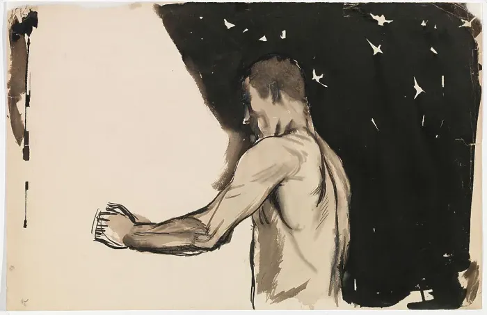 Framed Print : Adam (Night), 1896. Creator: Magnus Enckell Framed Print : Adam (Night), 1896. Creator: Magnus Enckell