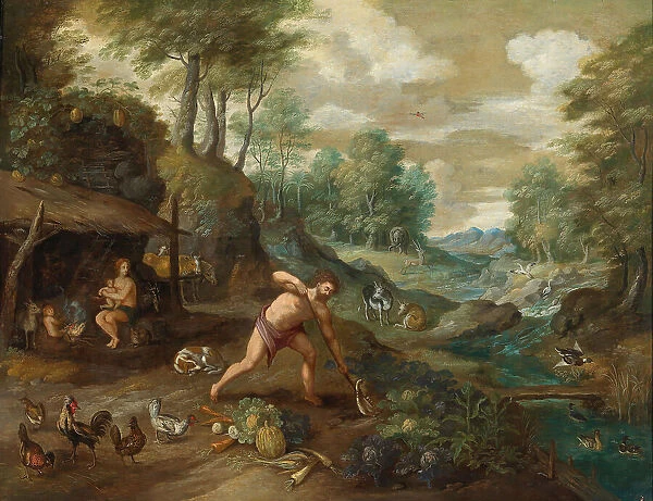 Adam working in the Field, . Creator: Brueghel, Jan, the Younger (1601-1678)