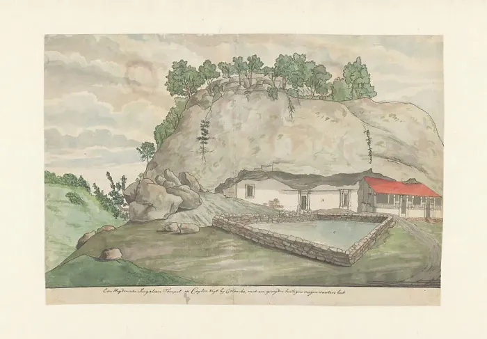 Framed Print : Adam's Berg (Mulkirigala), Entrance to the Image Rooms Hewn into the Rocks, 1785. Creator: Jan Brandes Framed Print : Adam's Berg (Mulkirigala), Entrance to the Image Rooms Hewn into the Rocks, 1785. Creator: Jan Brandes