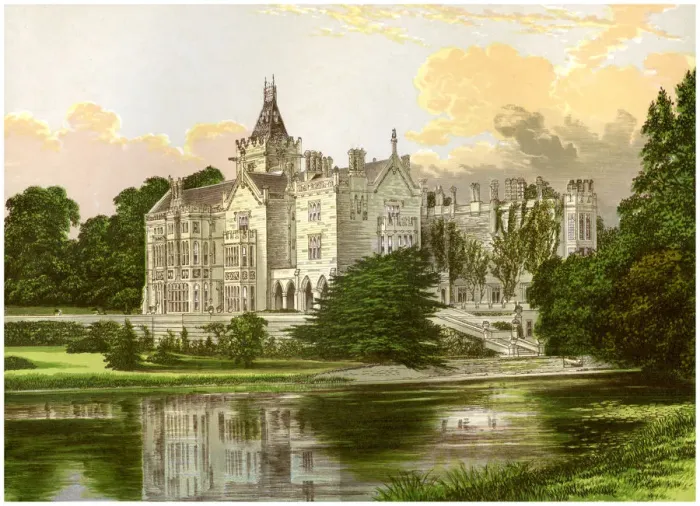 Framed Print : Adare Manor, County Limerick, Ireland, home of the Earl of Dunraven, c1880 Framed Print : Adare Manor, County Limerick, Ireland, home of the Earl of Dunraven, c1880