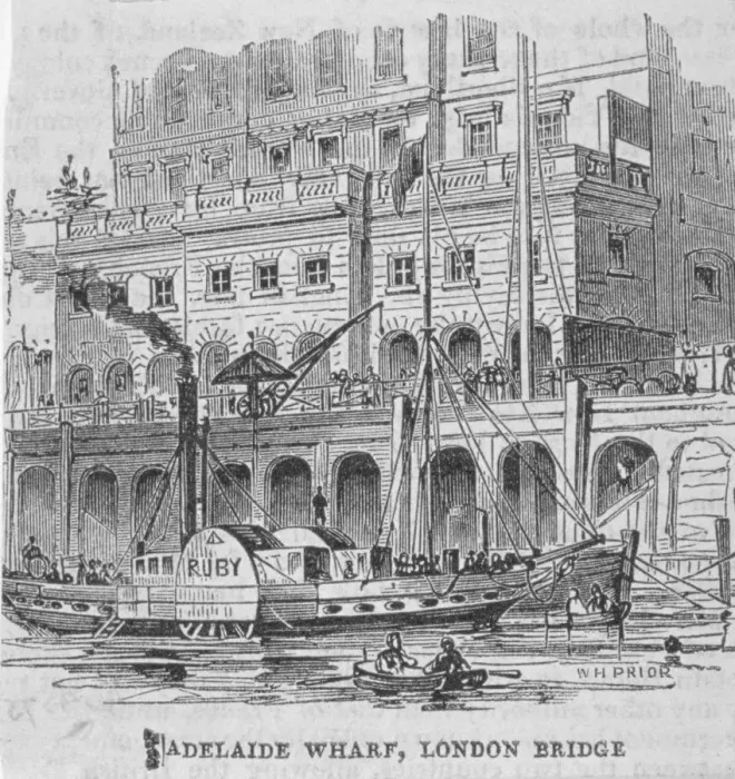 Framed Print : Adelaide Wharf, London Bridge, 1840 Framed Print : Adelaide Wharf, London Bridge, 1840
