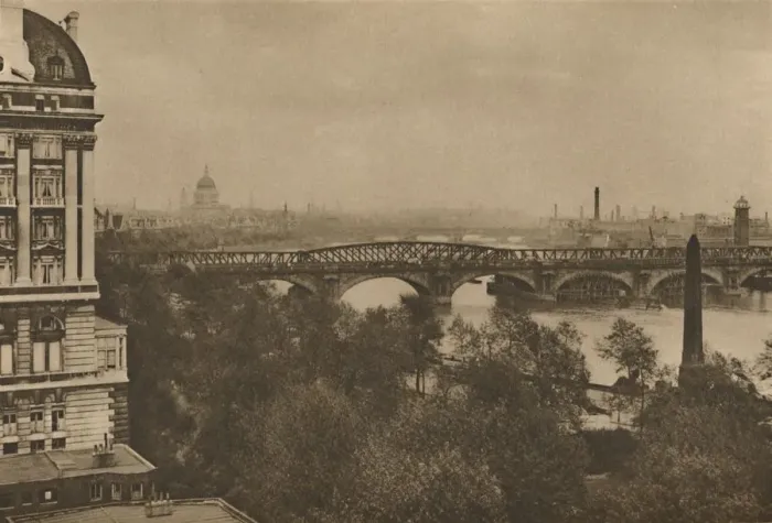 Framed Print : Adelphi Terrace Overlooks The River Eastward from the Hotel Cecil to the Tower Bridge, c1935 Framed Print : Adelphi Terrace Overlooks The River Eastward from the Hotel Cecil to the Tower Bridge, c1935