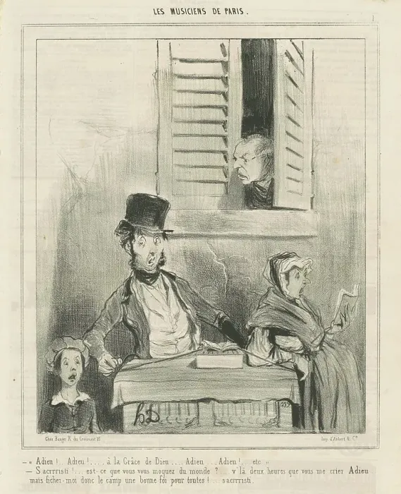 Framed Print : Adieu!... A la grâce de dieu... 19th century. Creator: Honore Daumier Framed Print : Adieu!... A la grâce de dieu... 19th century. Creator: Honore Daumier
