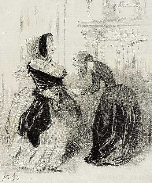 Adieu, ma chère Flora...ne manquez pas.. 1844. Creator: Honore Daumier