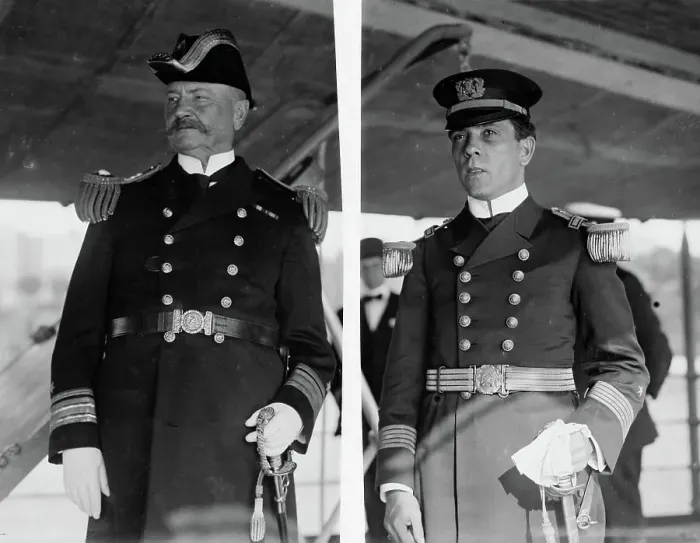 Framed Print : Adm. Badger and Cmd'r. Quevedo, 1913. Creator: Bain News Service Framed Print : Adm. Badger and Cmd'r. Quevedo, 1913. Creator: Bain News Service
