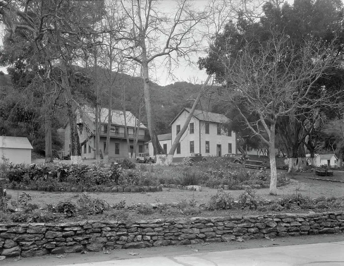 Framed Print : Administration building, Hot Springs federal shelter, California, 1936. Creator: Dorothea Lange Framed Print : Administration building, Hot Springs federal shelter, California, 1936. Creator: Dorothea Lange