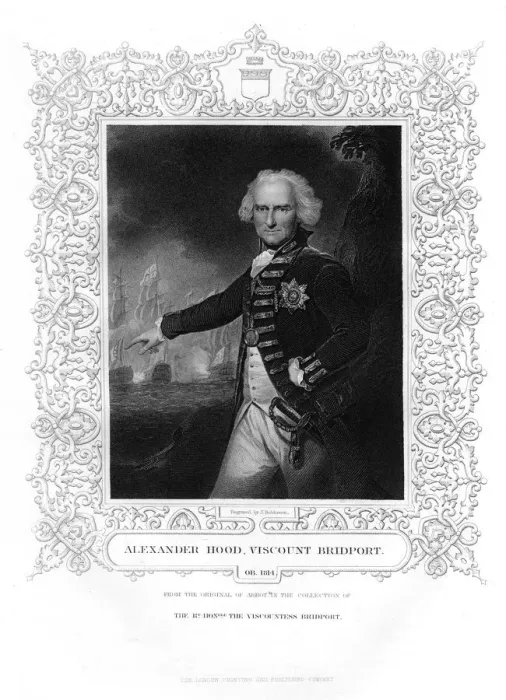 Framed Print : Admiral Alexander Hood, officer of the Royal Navy, 19th century. Artist: J Robinson Framed Print : Admiral Alexander Hood, officer of the Royal Navy, 19th century. Artist: J Robinson