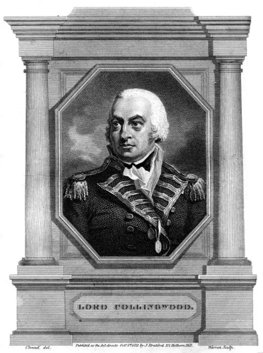 Framed Print : Admiral Cuthbert Collingwood (1750-1810), 1st Baron Collingwood, 1837. Artist: Warren Framed Print : Admiral Cuthbert Collingwood (1750-1810), 1st Baron Collingwood, 1837. Artist: Warren