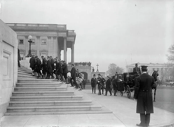 Admiral George Dewey, U.S.N. - Taking Coffin Into Capitol, 1917. Creator: Harris & Ewing. Admiral George Dewey, U.S.N. - Taking Coffin Into Capitol, 1917. Creator: Harris & Ewing