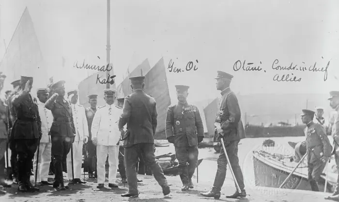 Framed Print : Admiral Kato; Gen. Oi; Otani, Comdr. in Chief Allies; Nakajimia... between c1915 and c1920. Creator: Bain News Service