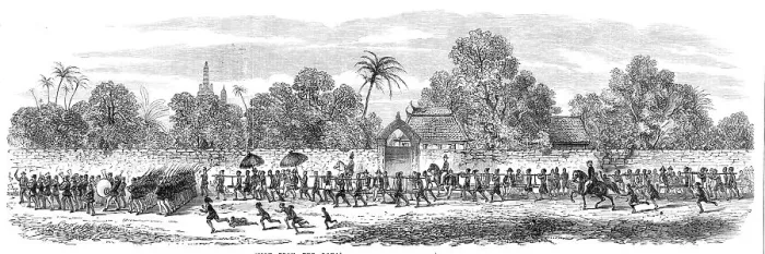 Framed Print : Admiral King's visit to the King of Siam at Bangkok: procession...to the Palace, 1865. Creator: Unknown Framed Print : Admiral King's visit to the King of Siam at Bangkok: procession...to the Palace, 1865. Creator: Unknown