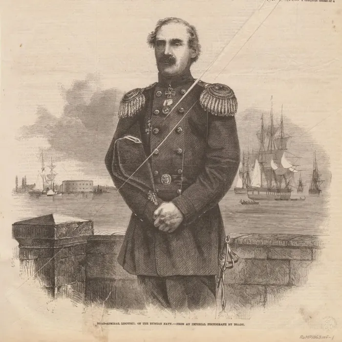 Framed Print : Admiral Stepan Stepanovich Lesovsky (1816-1866), 1863. Artist: Anonymous Framed Print : Admiral Stepan Stepanovich Lesovsky (1816-1866), 1863. Artist: Anonymous