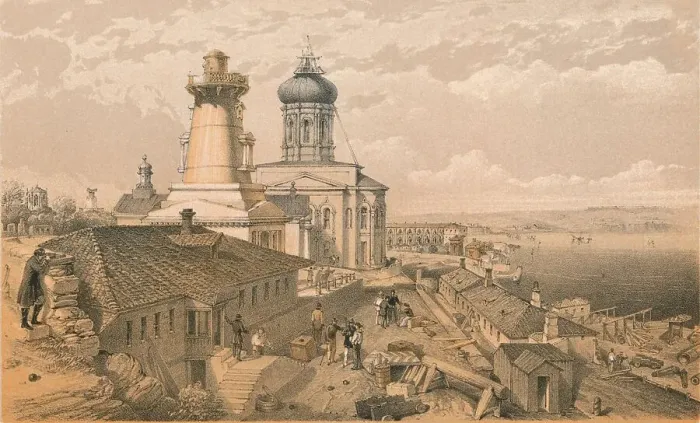 Framed Print : The Admiralty, Sebastopol, 1856. Artist: William Simpson Framed Print : The Admiralty, Sebastopol, 1856. Artist: William Simpson