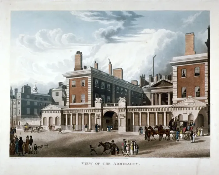 Framed Print : The Admiralty, Whitehall, Westminster, London, 1818. Artist: Joseph Constantine Stadler Framed Print : The Admiralty, Whitehall, Westminster, London, 1818. Artist: Joseph Constantine Stadler