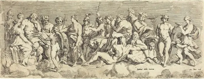 Framed Print : The Admission of Psyche to Olympia, c. 1635. Creator: François Perrier Framed Print : The Admission of Psyche to Olympia, c. 1635. Creator: François Perrier