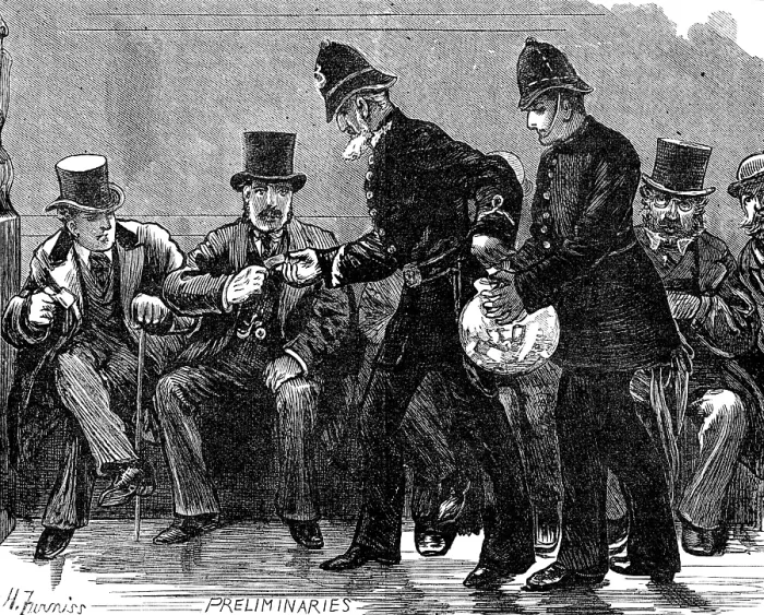 Framed Print : Admission to the Strangers Gallery of the House of Commons: preliminaries, 1881 Framed Print : Admission to the Strangers Gallery of the House of Commons: preliminaries, 1881