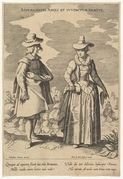 Adolescentis Angli et Iuvenculae Habitus, from Fashions of Different Nations. n. d