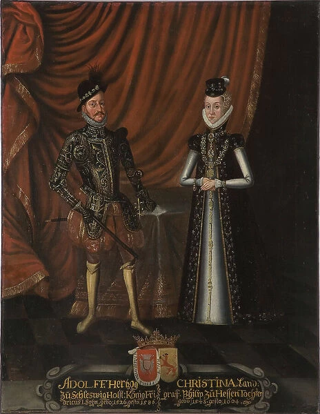Adolf, 1526-1586, Duke of Holstein, Kristina, 1543-1604, c16th century. Creator: Anon