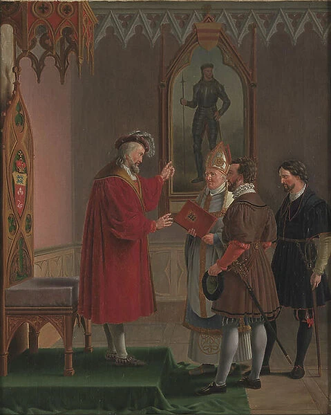 Adolf, Duke of Schleswig-Holstein, Declines the Offer to Accede to the Danish Throne... 1825-1826. Creator: Martinus Rorbye