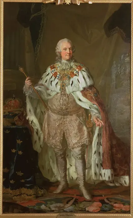 Framed Print : Adolf Fredrik, 1710-1771, King of Sweden, Duke of Holstein-Gottorp, late 18th-early 19th century. Creator: Lorens Pasch the Younger Framed Print : Adolf Fredrik, 1710-1771, King of Sweden, Duke of Holstein-Gottorp, late 18th-early 19th century. Creator: Lorens Pasch the Younger