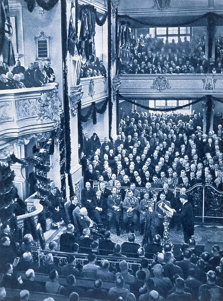 Adolf Hitler reads the Enabling Law in the Garrison Church at Potsdam, 21st March 1933
