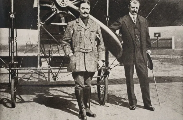 Framed Print : Adolphe Pegoud and Louis Bleriot, French aviators, Brooklands, Surrey, 1913 Framed Print : Adolphe Pegoud and Louis Bleriot, French aviators, Brooklands, Surrey, 1913