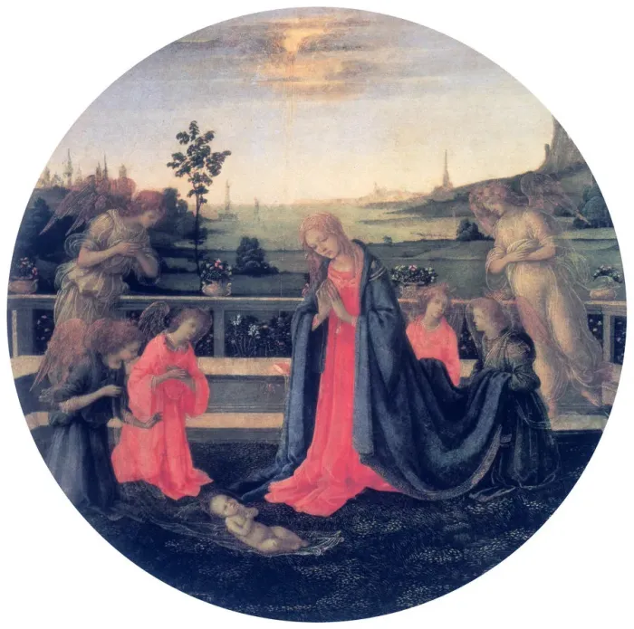 Framed Print : The Adoration, c1480s. Artist: Filippino Lippi Framed Print : The Adoration, c1480s. Artist: Filippino Lippi